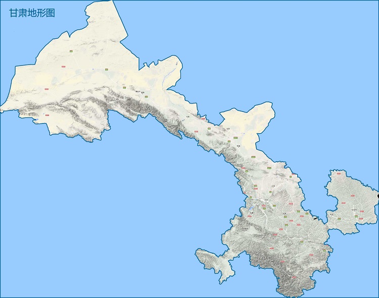 甘肃地形图高清版可放大版(2)