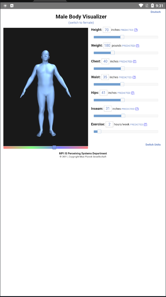 bodyvisualizer身高体重体型模拟器1