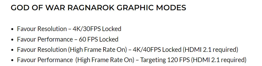 战神5支持4k,共有4种画面模式