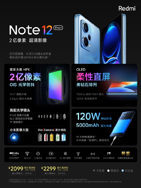 1699元起 Redmi Note 12 Pro系列发布：首发天玑6nm U