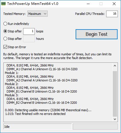 MemTest内存稳定性测试工具1