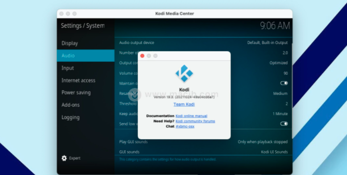 kodi for macV19.21