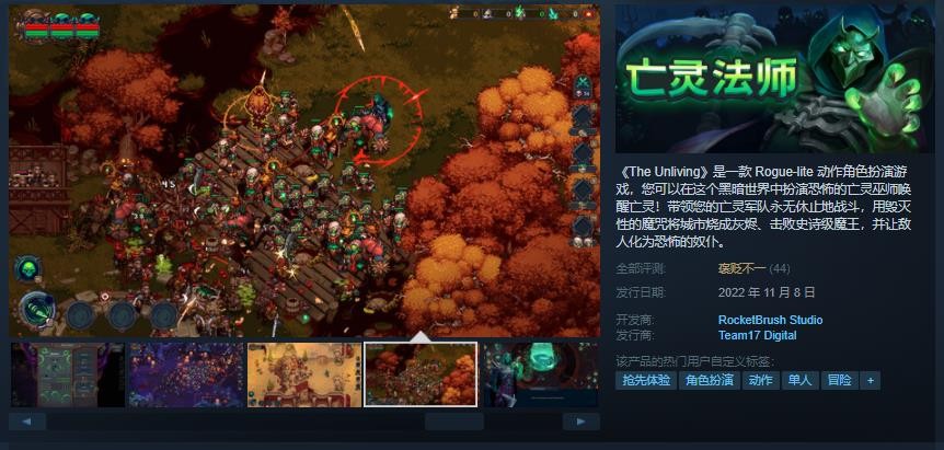 动作肉鸽游戏亡灵法师EA发售 Steam评价“褒贬不一”