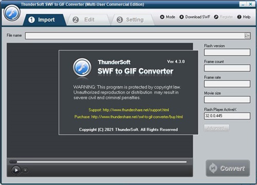 ThunderSoft SWF to GIF Converter视频格式转换工具 v4.3 破解版1