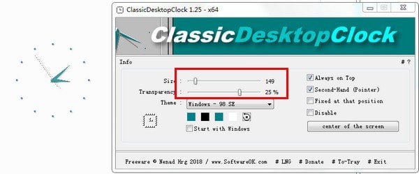 ClassicDesktopClock(经典桌面时钟) v2.55 中文免费版0