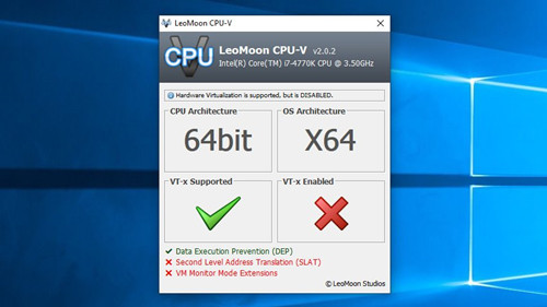 CPU虚拟化检测工具(LeoMoon CPU-V) v2.04 绿色版0