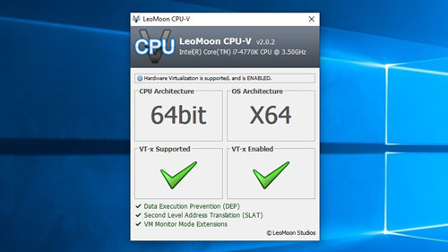 CPU虚拟化检测工具(LeoMoon CPU-V) v2.04 绿色版1