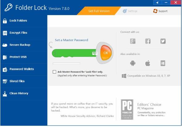 Folder Lock(专业文件加密软件) v7.8.1 免费版