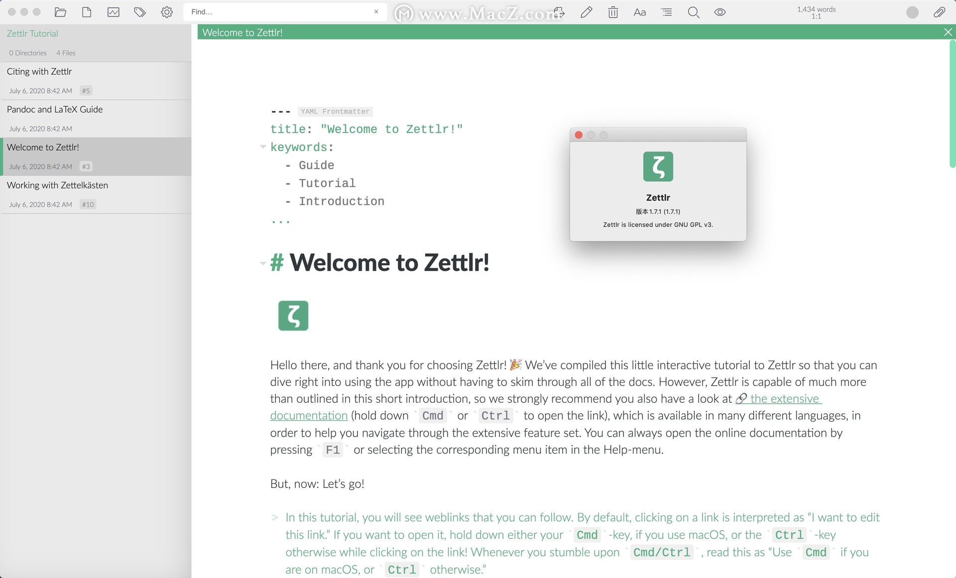 Zettlr文字编辑器0