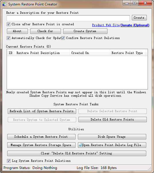 Restore Point Creator正版 v7.1.2 最新中文版0