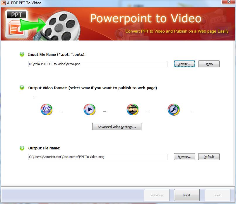 A-PDF PPT to Video(PPT转转换器视频) v1.6.0.1 最新版