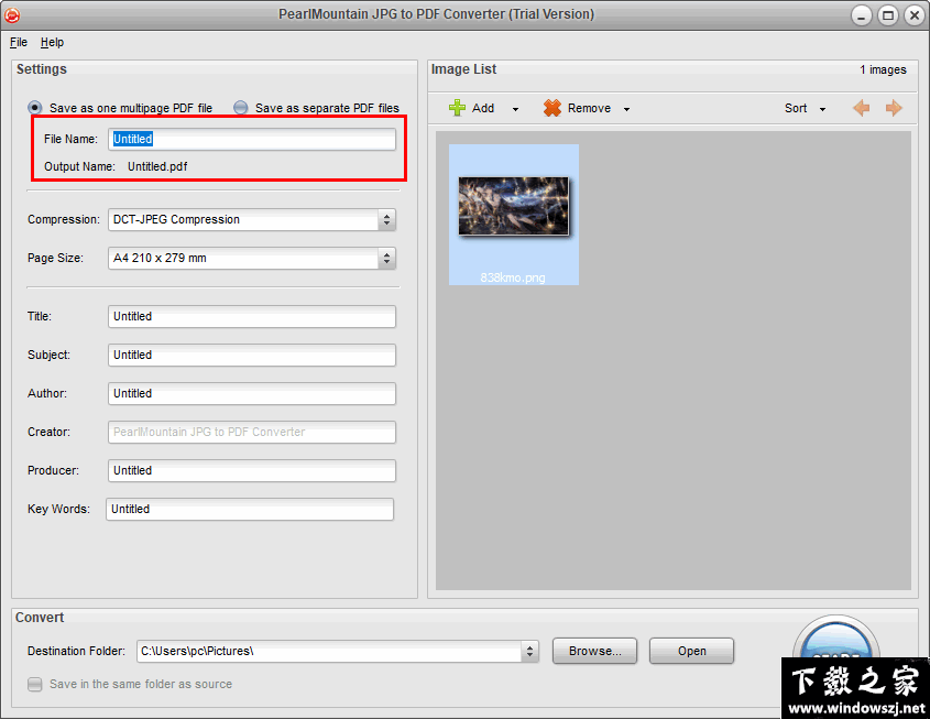 PearlMountain JPG to PDF Converter v1.1.4 免费版