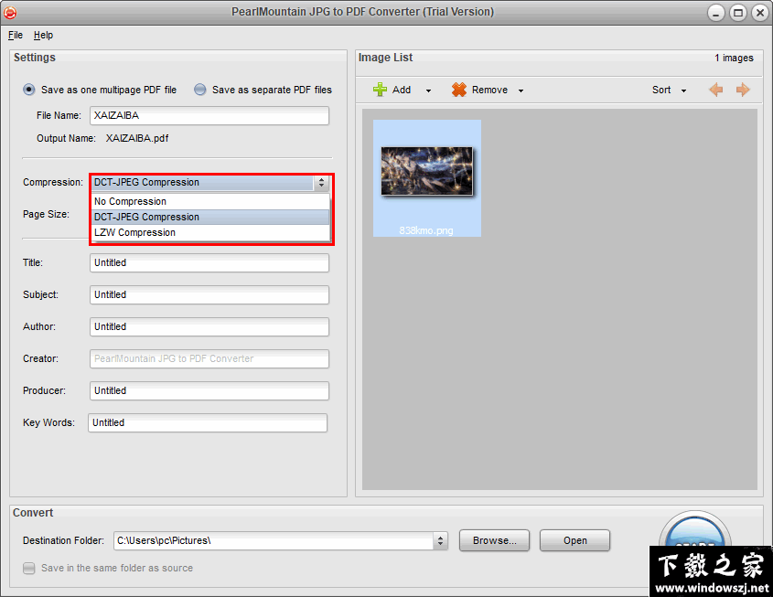 PearlMountain JPG to PDF Converter v1.1.4 免费版