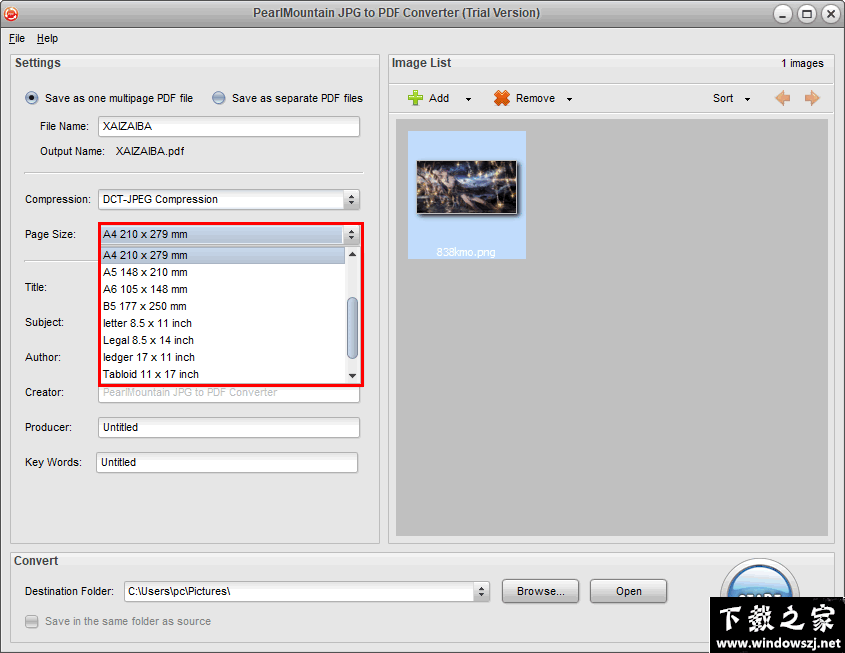 PearlMountain JPG to PDF Converter v1.1.4 免费版