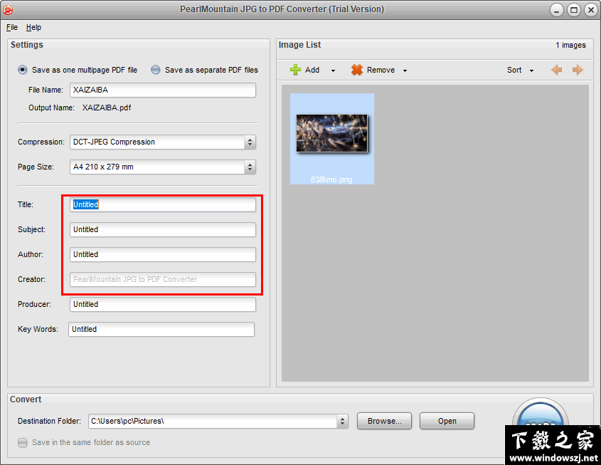 PearlMountain JPG to PDF Converter v1.1.4 免费版