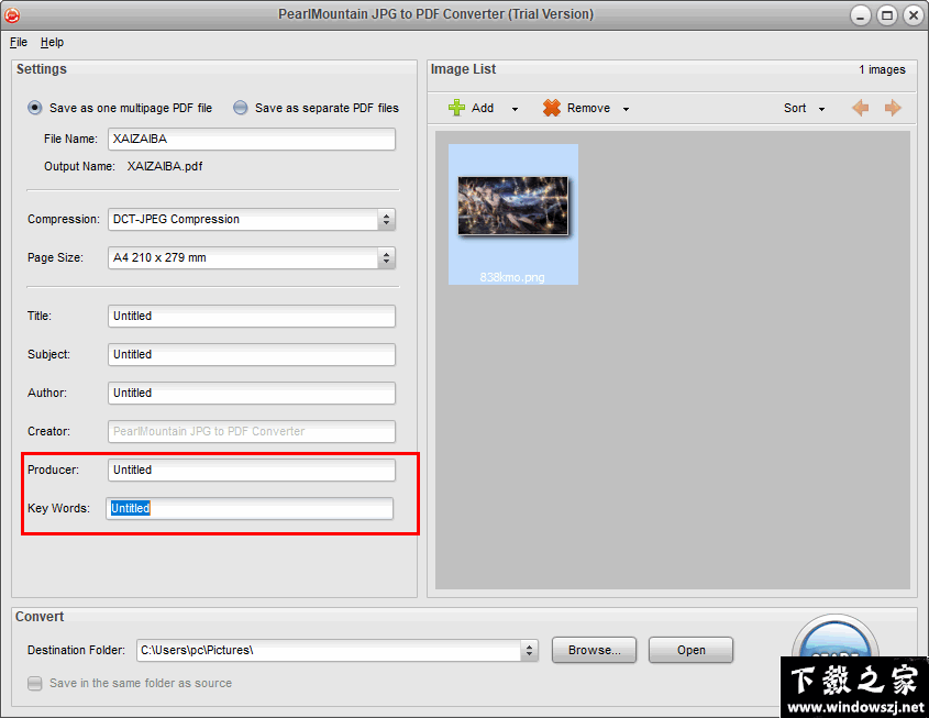 PearlMountain JPG to PDF Converter v1.1.4 免费版