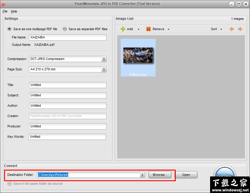 PearlMountain JPG to PDF Converter v1.1.4 免费版