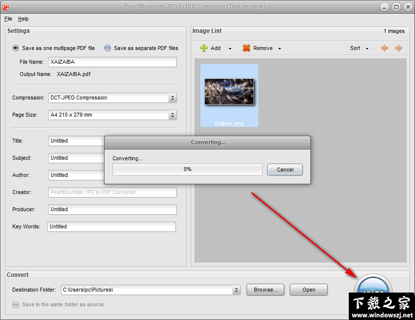 PearlMountain JPG to PDF Converter v1.1.4 免费版