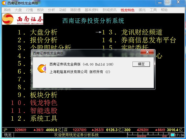 西南证券网上行情钱龙金典版 V8.00 免费版