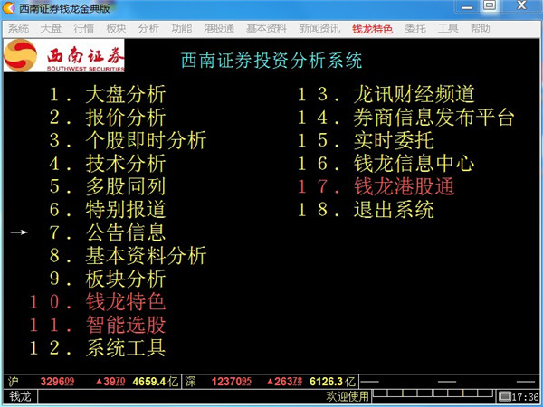 西南证券网上行情钱龙金典版 V8.00 免费版