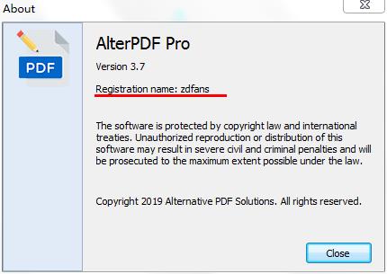 AlterPDF(PDF编辑软件) v4.7 破解版