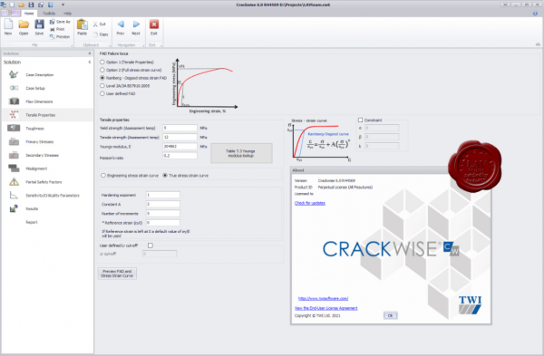 TWI CrackWISE断裂力学软件免费版下载 V6.0 绿色破解版1