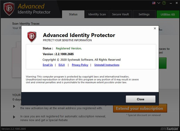 Advanced Identity Protector绿色版 v2.1.1000.2685 破解版0