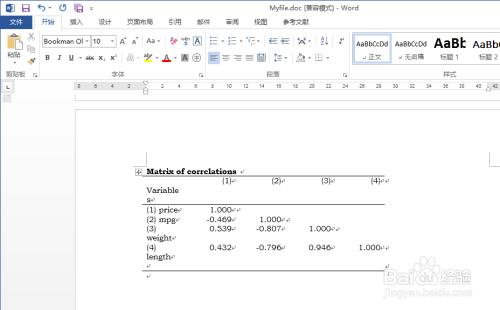 stata14怎么做相关性分析并导入到word5