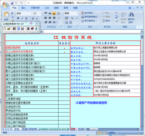 江城验资系统数据分析软件工具